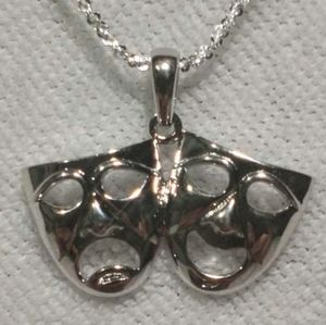 925 Silver laugh now cry later pendant and necklac